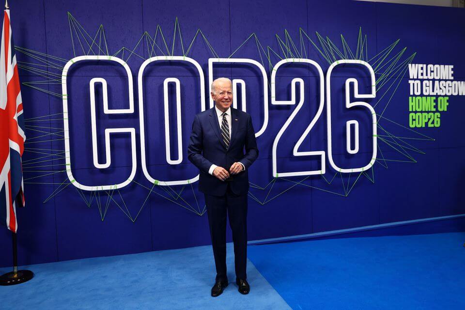 Biden Announces Ambitious Climate Plan at COP26, Despite Another Setback at Home