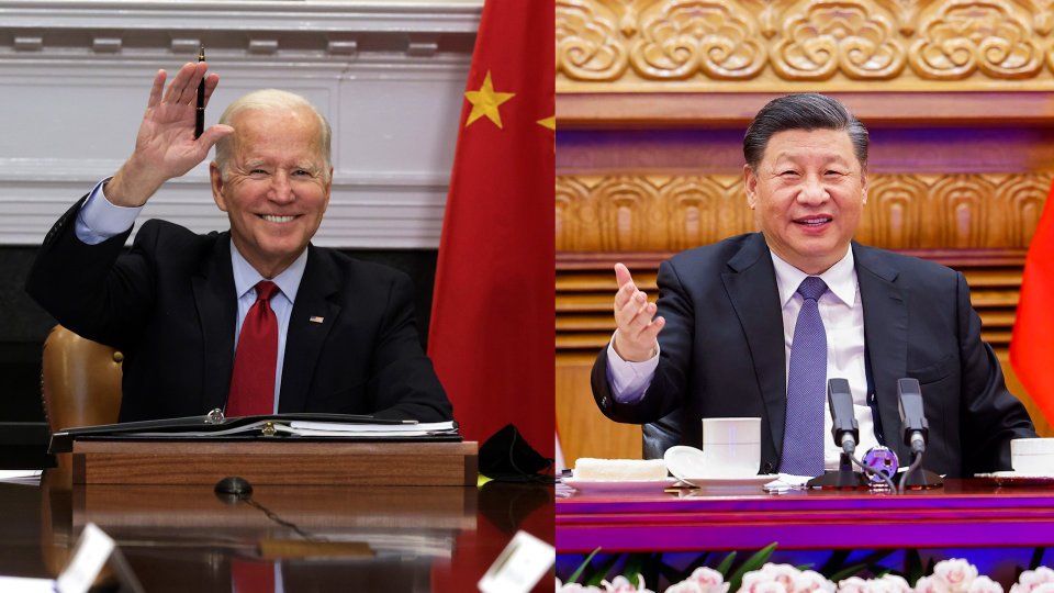 US President Joe Biden (L) and Chinese President Xi Jinping