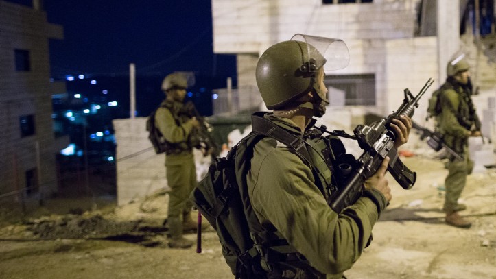 IDF soldiers conducting a raid in Bethlehem, West Bank
