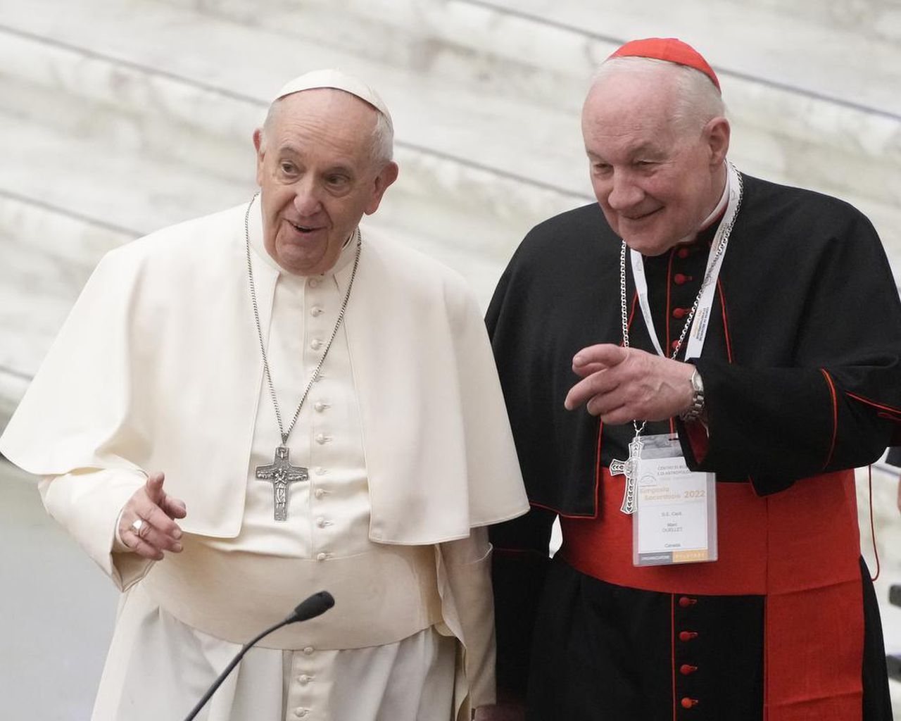 Pope Francis (L) said there are are “no grounds” to conduct an investigation into sexual misconduct by Canadian Cardinal Marc Ouellet, after a woman filed a class action lawsuit against the Canadian.