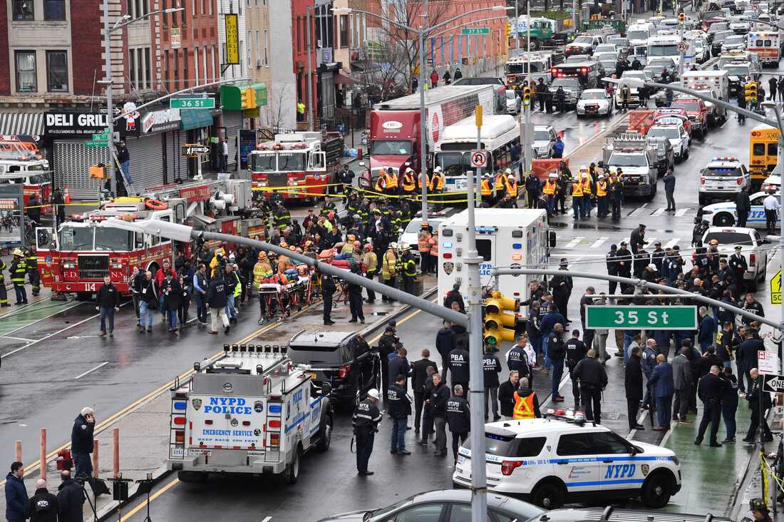 A subway car shooting in Brooklyn on Tuesday morning left 16 people injured.