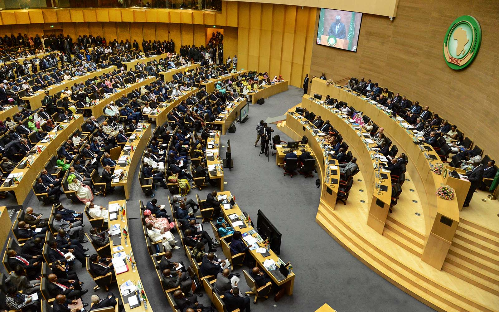 Delegates attend the opening session of the 33rd African Union Summit at its headquarters in Addis Ababa, Ethiopia, 9 Feb 2020. 