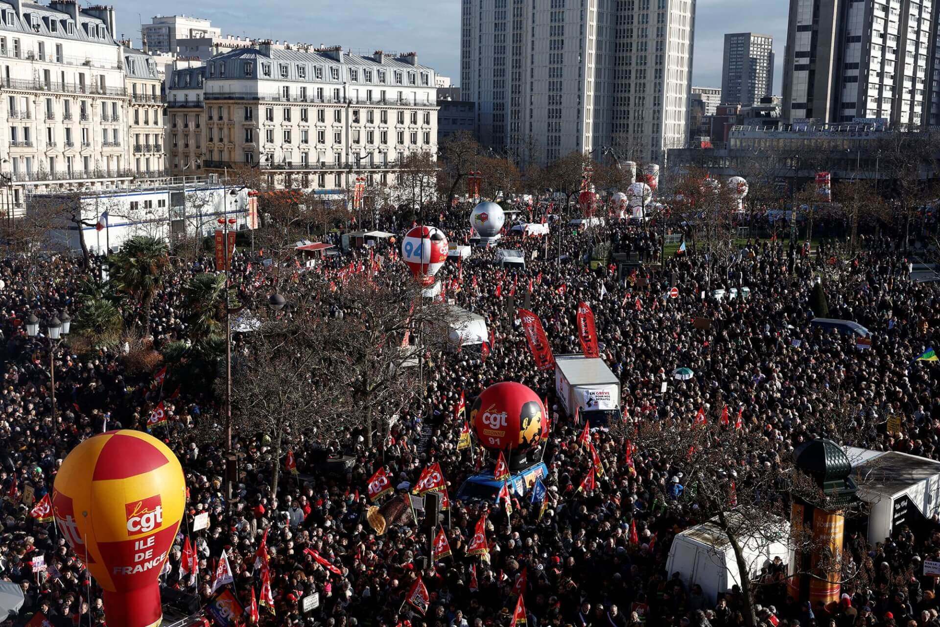 France Brought to Standstill as Over Two Million Protest Against Pension Reforms