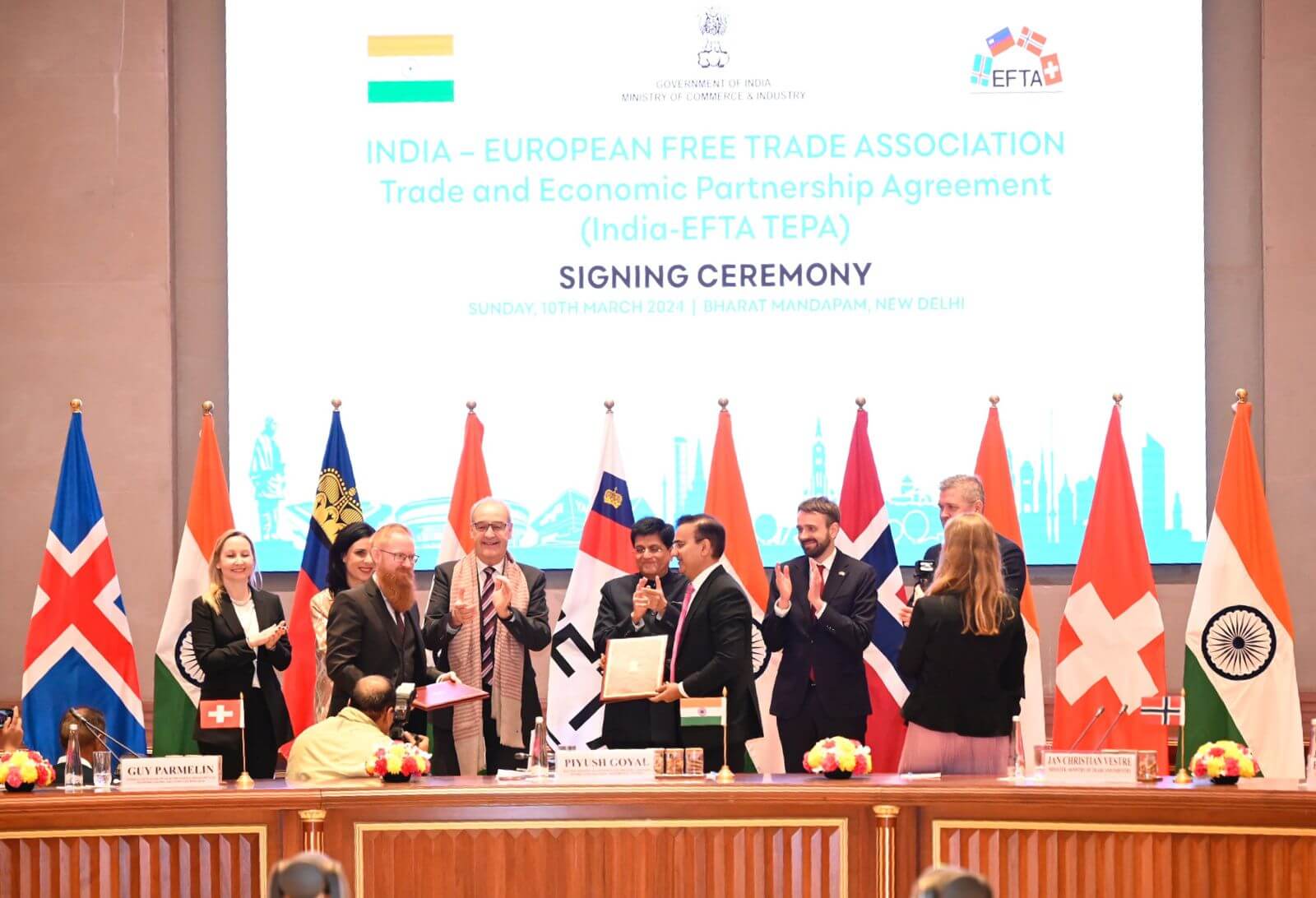 India Signs Landmark Trade Pact with EFTA, Secures $100 Billion Investment Pledge