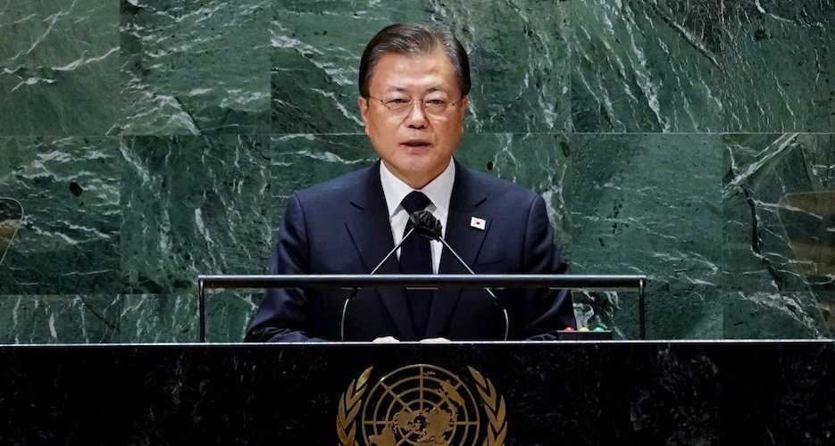 South Korean President Moon Jae-in called on North Korea, the US, and China to declare an end to the Korean War.