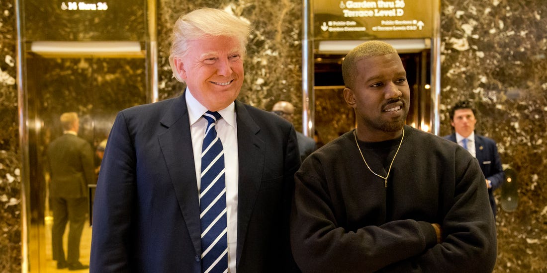 Trump enjoys the enduring support of artist Kanye West