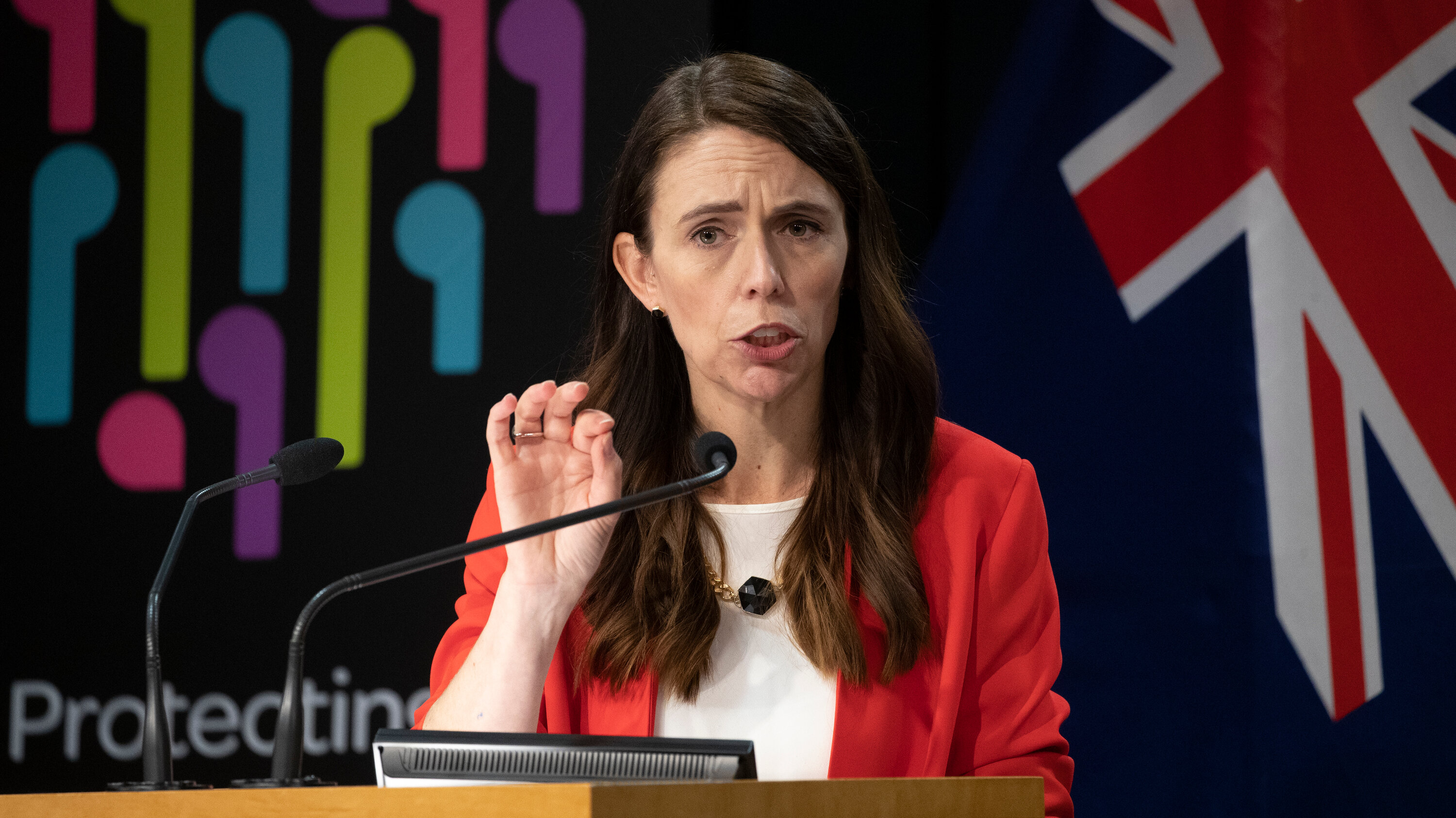 New Zealand PM Jacinda Ardern (pictured) has defended the decision not to send Foreign Minister Nanaia Mahuta to the Pacific island region during her Chinese counterpart Wang Yi's recent trip.