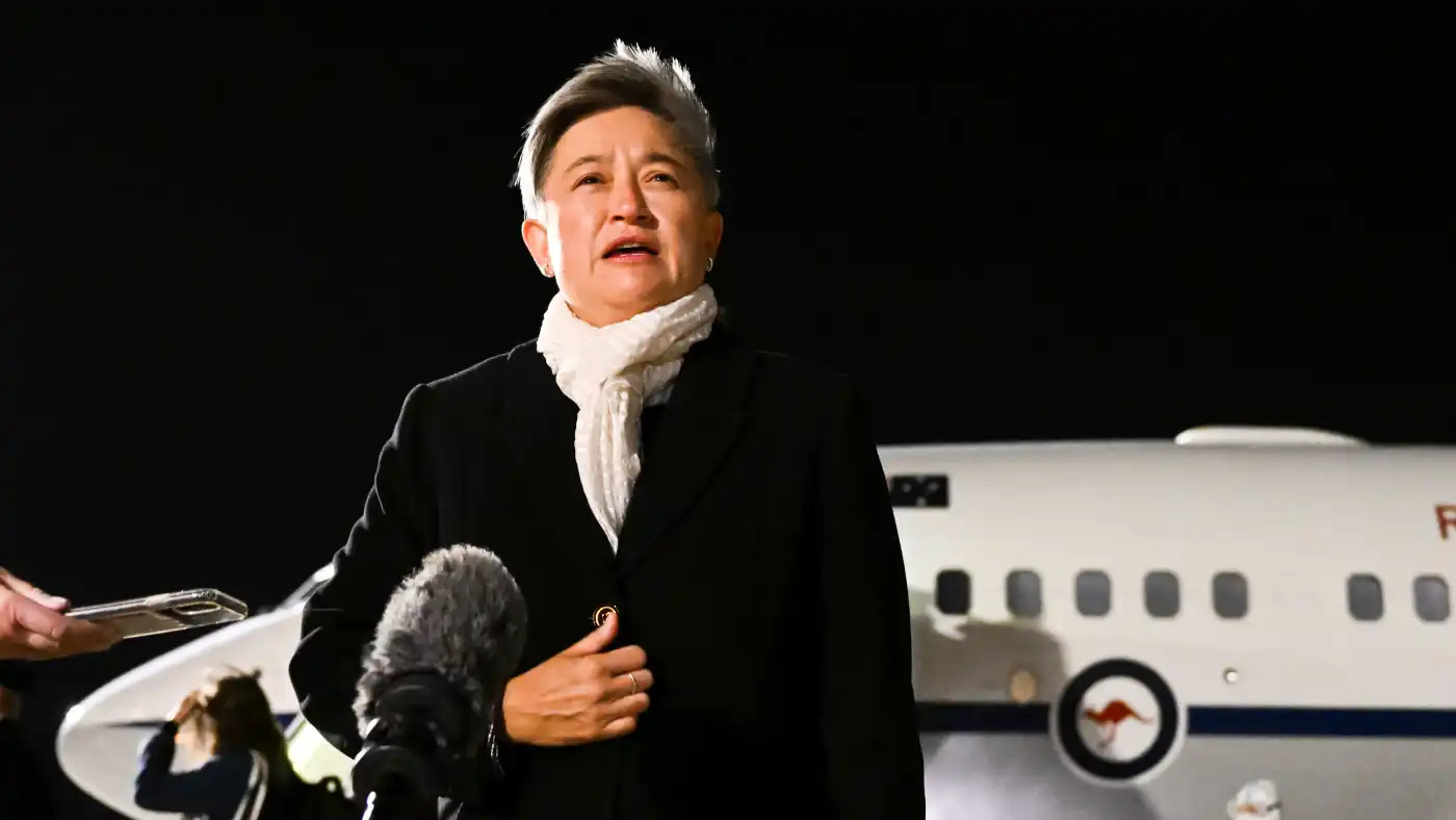 Australian FM Penny Wong arrived in China on Tuesday to discuss trade restrictions and push for the release of two detained Australian citizens.