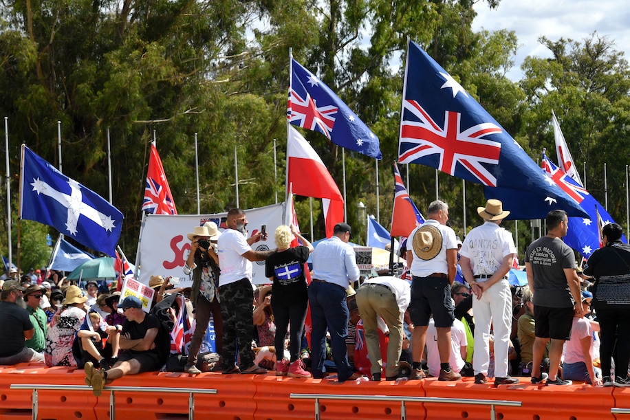 Protesters in Australian.