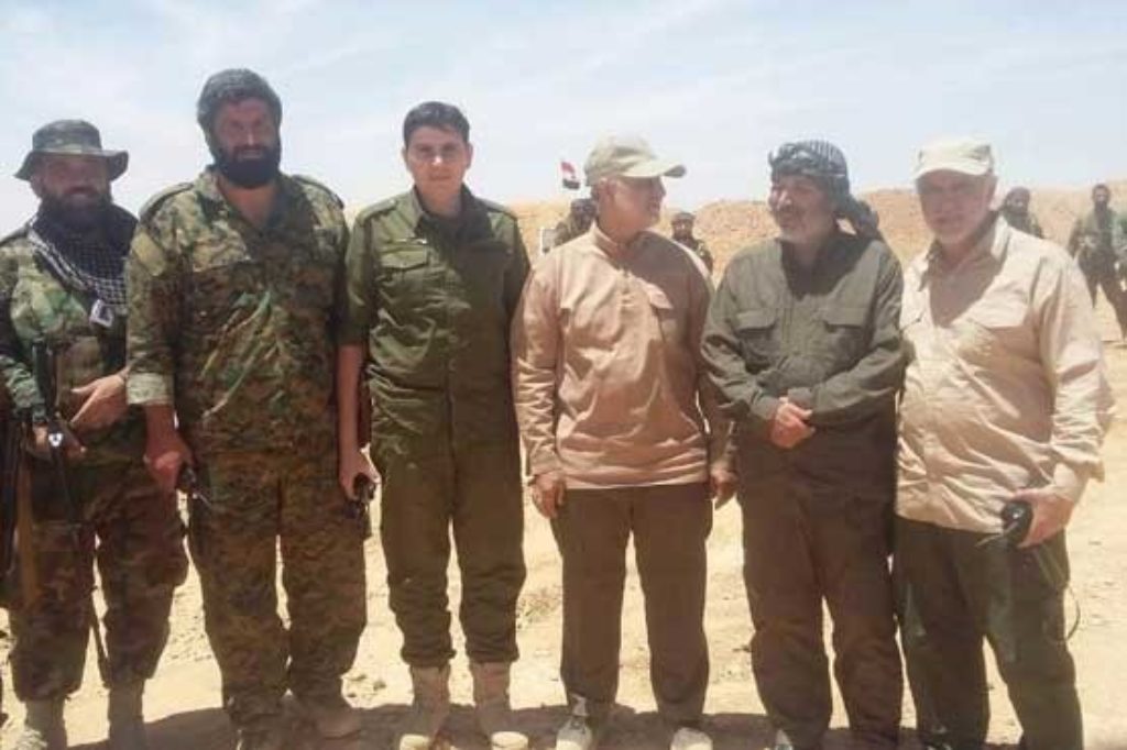 Qassem Soleimani allegedly near the Syrian border with the Iraqi Popular Mobilisation Forces (PMF)