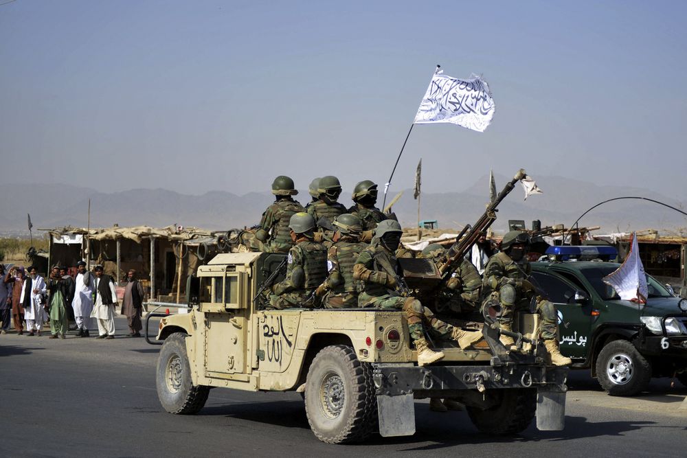 A Taliban military parade in Kandahar, Afghanistan, on Nov. 8, 2021.
